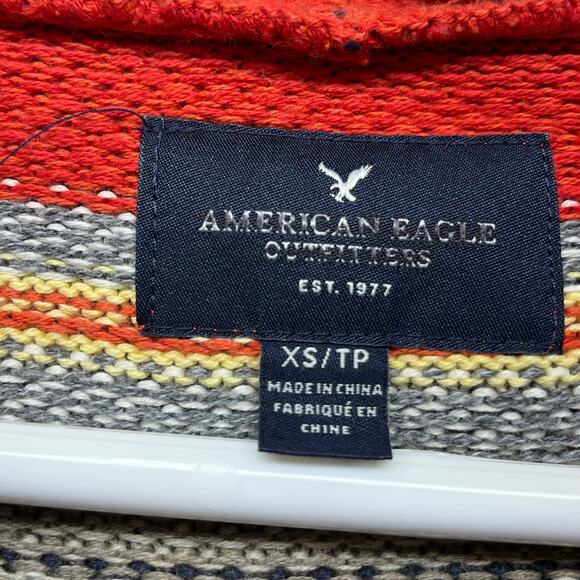 American Eagle Outfitters Aztec Print Exposed Seam Sweater Hoodie Unisex Size XS - Picture 7 of 12